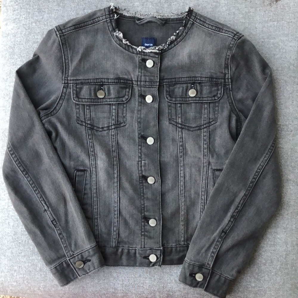 Like new! - GAP KIDS Raw Edge Black Denim Jean Jacket